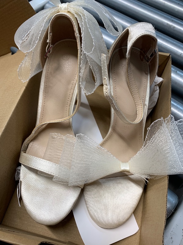 Photo 1 of (used) Coutgo Women's Bow Heels Open Toe Stiletto Heels One Strap Party Summer High Heeled Sandals
