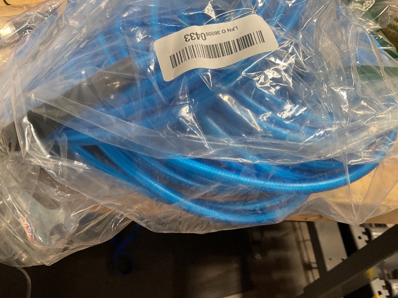Photo 1 of 100 FT Sewer Jetter Kit for Pressure Washer, 5800PSI Water Jet Drain Cleaner Hose, 1/4 Inch NPT Corner with 4 Sewer Jetting Nozzles, Pearl Corsage Pin, Waterproof Tape, Handle Strap&2 Spanner (Blue)