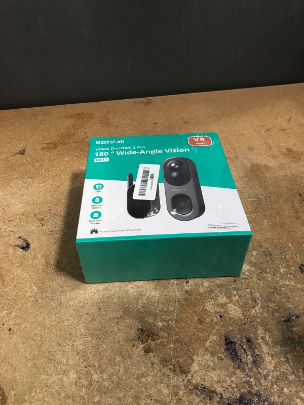 Photo 1 of *FACTORY SEALED* BOTSLAB 5MP Wireless Video Doorbell Camera, No Monthly Fee, 5GHz WiFi, 180° Head-to-Toe View, AI Motion Detection, VR Mode, Battery or Wired Powered, Easy Installation, Weatherproof