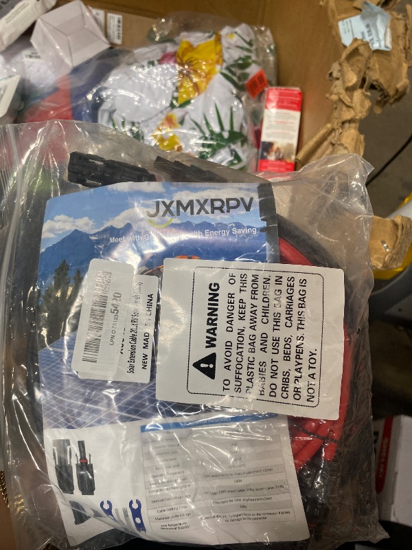 Photo 1 of JXMXRPV Solar Extension Cable 20Ft 10AWG, Solar Wire with Tool-Free Solar Connectors, Waterproof Solar Panel Extension Cable 6mm², PV Cable 10Gauge for Home Boat RV Solar Panels(20ft)