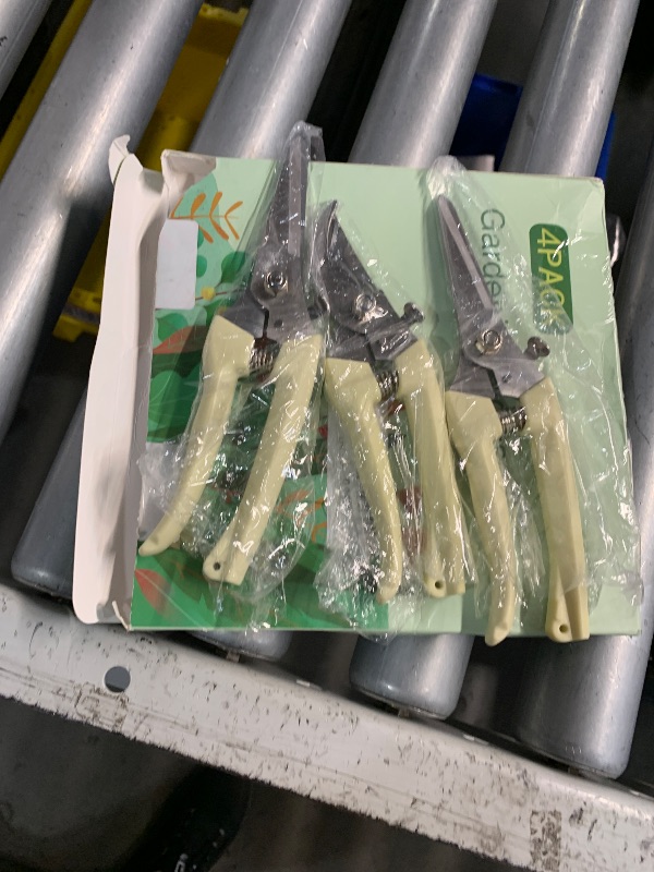 Photo 1 of ***(MISSING 1)***4PACK Pruning Shears, Stainless Steel Garden Shears, Sharp Handhled Gardening Scissors, Bypass & Straight Blade Garden Clippers for Plants, Flowers, Fruits Trees, Gardening Gifts for Women & Men