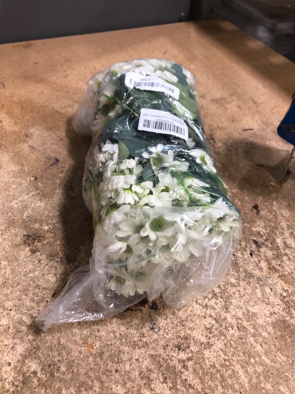 Photo 1 of *POT NOT INCLUDED* Artificial Flowers for Outdoors Summer Decoration, 6 Bundles Fake Daisy Bouquet, Silk Flowers for Outside Look Real UV Resistant Faux Flowers Plants for Planter Pot Front Door Porch Patio Home, White