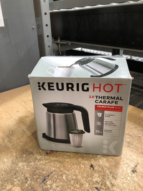 Photo 1 of Keurig 2.0 Thermal Carafe 32oz Double-Walled, Vacuum-Insulated, Holds and Dispenses Upto 4 Cups of Hot Coffee, Compatible With Keurig 2.0 K-Cup Pod Coffee Makers, Stainless Steel
