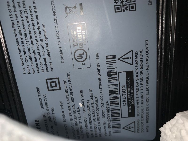 Photo 1 of **SMASHED SCREEN FINAL SALE**Samsung 50-Inch Class Crystal UHD 4K DU7200 Series HDR Smart TV w/Object Tracking Sound Lite, PurColor, Motion Xcelerator, Mega Contrast, Q-Symphony (UN50DU7200, 2024 Model)