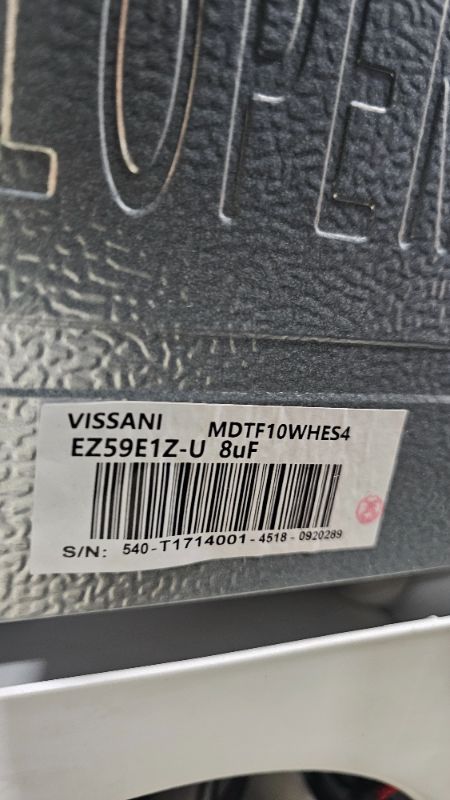 Photo 1 of ***PARTS ONLY***Vissani
10.1 cu. ft. Top Freezer Refrigerator in White