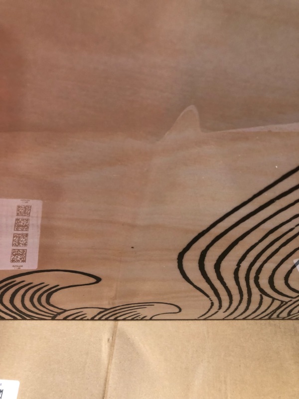 Photo 1 of ***DAMAGED - WARPED - SEE PICTURES***
Creative Co-Op Coastal Decorative Surfboard Wall Décor, Wave Design Overlaid On Natural Wood, Hangs Vertical or Horizontal