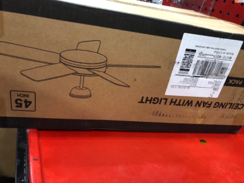 Photo 1 of 45 Inch Ceiling Fans with Lights and Remote/APP, Quick Install, 3CCT, 6 Speeds, Reversible, Dimmable, White Low Profile Ceiling Fan with Light for Living Room Kitchen Bedroom Patio Indoor Outdoor