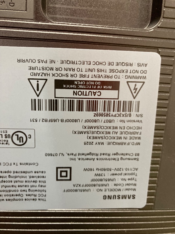 Photo 1 of **SMASHED SCREEN FINAL SALE**Samsung 65-Inch Class Crystal UHD U8000F 4K Smart TV (2025 Model) Endless Free Content, Crystal Processor 4K, MetalStream Design, Knox Security, Alexa Built-in