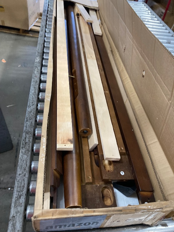 Photo 1 of ***SEE NOTES***
Merax Wood Canopy Bed Frame King Size, Four Posters Bed/Squeak Resistant/No Box Spring Needed, Walnut
