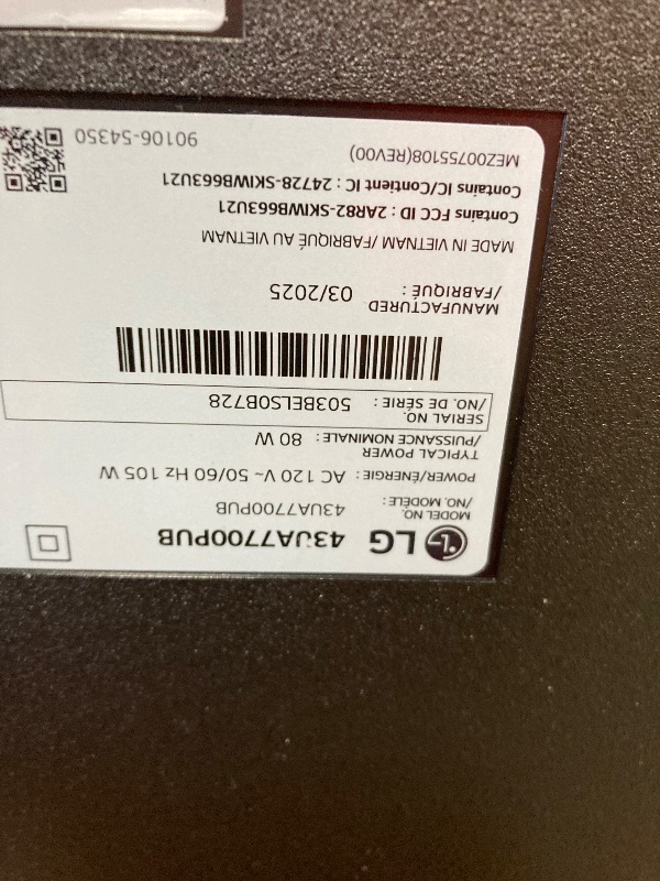 Photo 1 of **SMASHED SCREEN FINAL SALE**LG 43UA7700P 43 inch Class UA77 Series LED AI 4K Smart webOS TV (2025)