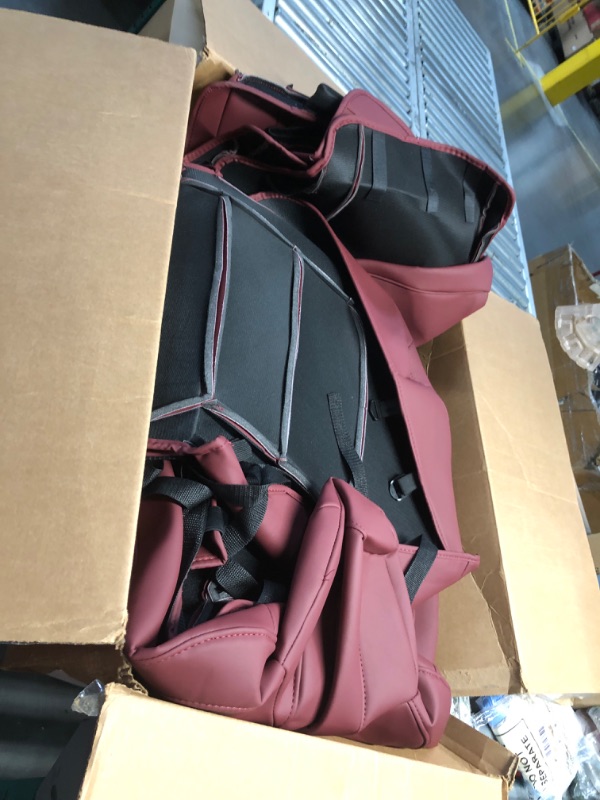 Photo 1 of ***INCOMPLETE - MISSING REAR SEAT CUSHIONS***
AOMSAZTO Car Seat Cover for Tesla Model 3 2017 2018 2019 2020 2021 2022 2023 - Full Set Wine Red Seat Covers