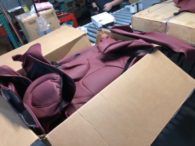 Photo 1 of ***INCOMPLETE - MISSING REAR SEAT CUSHIONS***
AOMSAZTO Car Seat Cover for Tesla Model 3 2017 2018 2019 2020 2021 2022 2023 - Full Set Wine Red Seat Covers