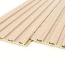 Photo 1 of 0.3in. x 4 ft. x 0.5 ft. Light Oak Square Edge WPC Water Resistant Decorative Wall Paneling Slat Wall Paneling (16 Pack)