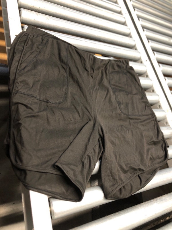 Photo 1 of (XXL)  Womens Sweat Shorts Casual Summer Loose Athletic Short Lounge Running Elastic Waist Shorts with Pocket Black 