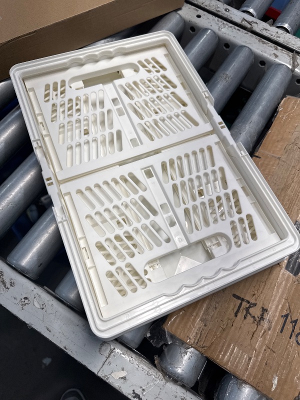 Photo 1 of (DAMAGED) (USED/FAIR) ZHJINGYU crates for storage,plastic baskets for organizing,Plastic Storage Crate,Foldable Milk crate with Handles,collapsible storage crate,car basket,for Kitchen,Bathroom,Medicine