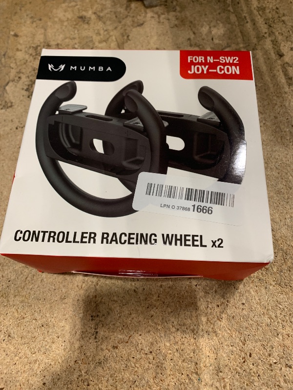 Photo 1 of Mumba Steering Wheel for Nintendo Switch 2 JonCons 2025, Racing Games Accessories for Switch 2 JoyCon Controller Accessory Mario Kart 8 Deluxe, 2 Pack Black