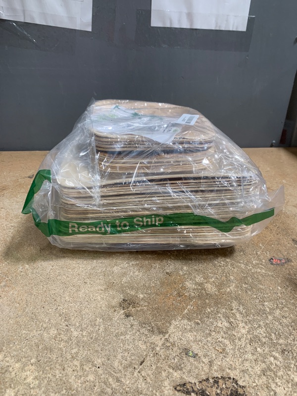 Photo 1 of 2 ZEBRAZ Premium Palm Leaf Disposable Plates – 50pc Square Set: 25pc 10” and 25pc 7”, Heavy-Duty, Microwave Safe, Natural Alternative to Plastic, Ideal for Parties, Weddings, Events, and Everyday Use