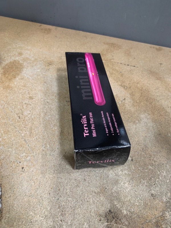Photo 1 of Terviiix Mini Flat Iron Adjustable Temperature, Travel-Size Mini Hair Straightener, Small Flat Irons for Short Hair/Curls Bangs, Ceramic Portable Tiny Hair Curler, Dual Voltage, Auto-Off, Pink, 1/2''
