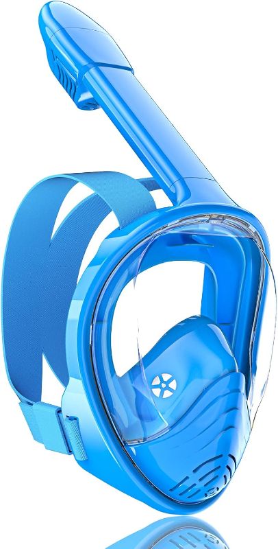 Photo 1 of (used)(incomplete) QingSong Kids 5-8Y Snorkel Mask Full Face, Snorkeling Set with Camera Mount, Foldable 180 Degree Panoramic View 