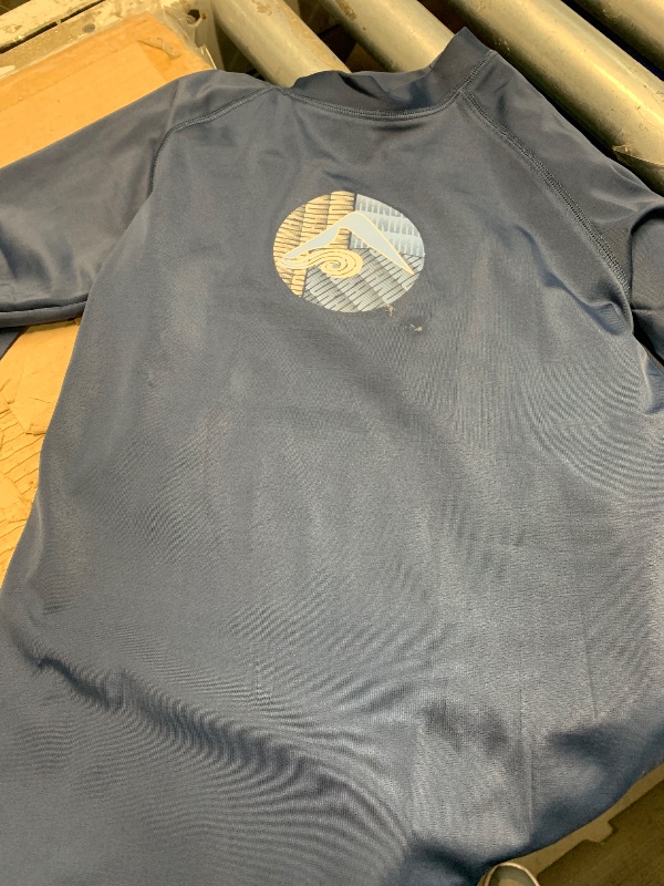 Photo 1 of (see images) Kanu Surf Boys' Standard Haywire UPF 50+ Sun Protective Rashguard Swim Shirt, Explore Navy size 12