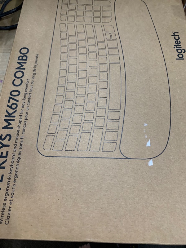 Photo 1 of Logitech Wave Keys MK670 Combo, Wireless Ergonomic Keyboard with Signature M550 L Wireless Mouse, Comfortable Natural Typing, Bluetooth, Logi Bolt, for Multi-OS, Windows/Mac - Graphite