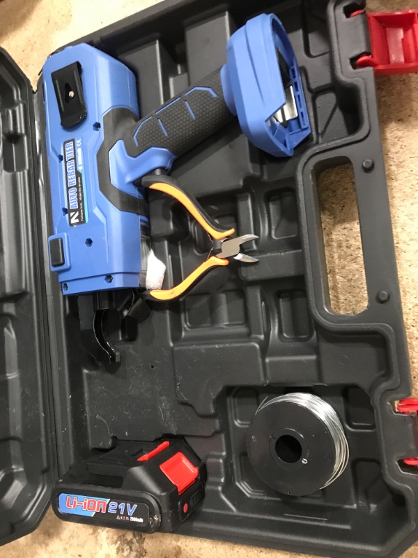 Photo 1 of NEWTRY Automatic Rebar Tie Gun Cordless Rebar Tying Machine for ?0.3"-1.33" Battery Powered 21V with 2pcs 2000mAh Batteries 360ft Wire Coils