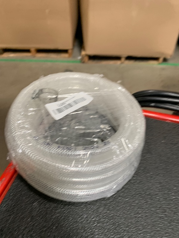 Photo 1 of 1/2" ID x 3/4" OD - 10 Ft High Pressure Braided Clear PVC Vinyl Tubing Flexible Vinyl Tube, Heavy Duty Reinforced Vinyl Hose Tubing