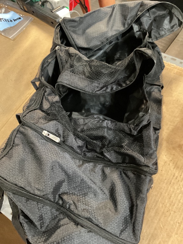 Photo 1 of (Please see all images) Suitcase Organizer, Travel Luggage Organizer Hanging Shelves Packing Cube Closet/Collapsible Portable Travel Organizer for Carry-on, Medium, Black