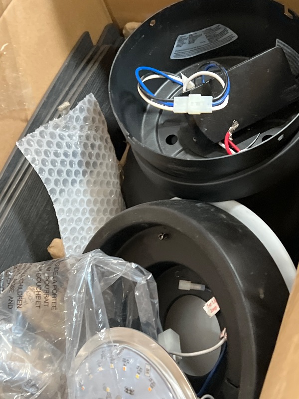 Photo 1 of **Parts Only** shby Park 52 in. White Color Changing Integrated LED Matte Black Indoor Ceiling Fan with Light Kit and Remote Control
