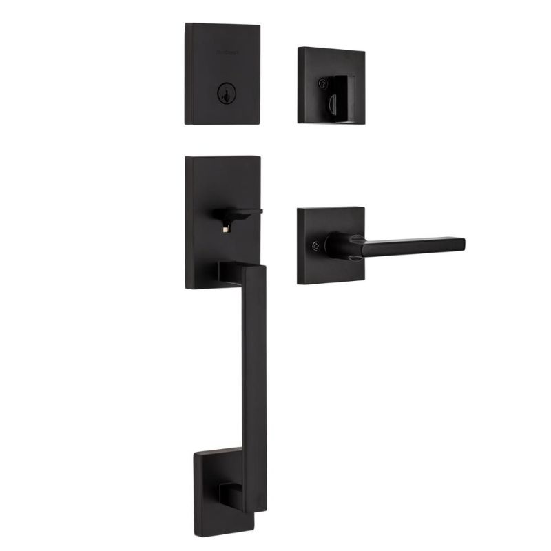 Photo 1 of 
Kwikset 818SCExHFL Matte Black CP San Clemente Handleset with Halifax
