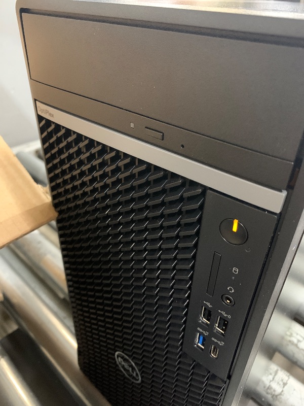 Photo 1 of *POWERS ON// POWER BUTTON GETS STUCK WHEN PUSHED AND PIECE MISPLACED FROM THE SIDE**Dell OptiPlex 7010 Plus Tower Computer, Intel i9-12900K, 64GB RAM, 2TB NVMe SSD, USB-C, DisplayPort, HDMI, Built in WiFi, BT, DVDRW, Windows 11 Pro, Black Desktop