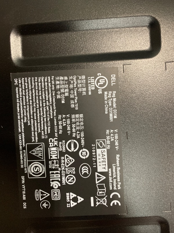 Photo 1 of *POWERS ON// POWER BUTTON GETS STUCK WHEN PUSHED AND PIECE MISPLACED FROM THE SIDE**Dell OptiPlex 7010 Plus Tower Computer, Intel i9-12900K, 64GB RAM, 2TB NVMe SSD, USB-C, DisplayPort, HDMI, Built in WiFi, BT, DVDRW, Windows 11 Pro, Black Desktop