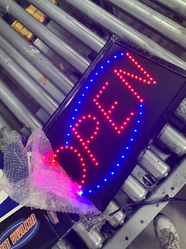 Photo 1 of *ONLY SIGN*Ultima LED Neon Open Sign for Business: Horizontal LED Sign with Flashing Mode for Stores - Includes Business Hours and Open & Closed Signs