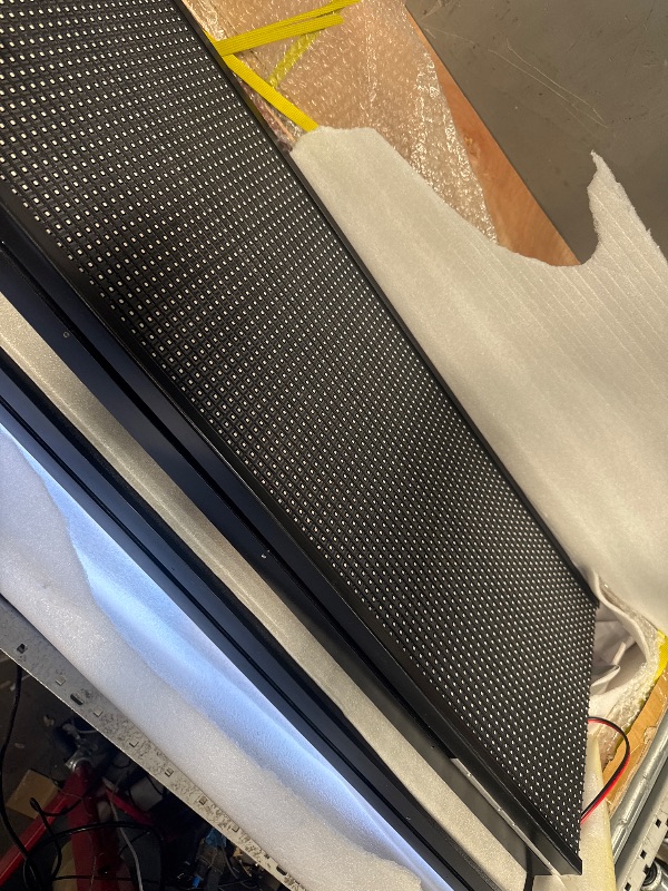 Photo 1 of *WORDING IS DIFFERENT//ONE SIDE DOES NOT LIGHT UP!! Outdoor WiFi P10 LED Sign 77"x14" Waterproof High Brightness LED Matrix Screen, WiFi Control for Advertising Billboard, Store Signs, Energy Efficient, IP45 Rated ?