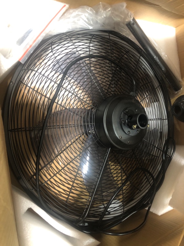 Photo 1 of (missing remote/functional) AHAWILL Outdoor Ceiling Fans with Lights, 20'' Gazebo Fan, Plug in Ceiling Fan for Patios, Pergola, Ceiling Fan with Remote Control, Hanging with Hook,Black