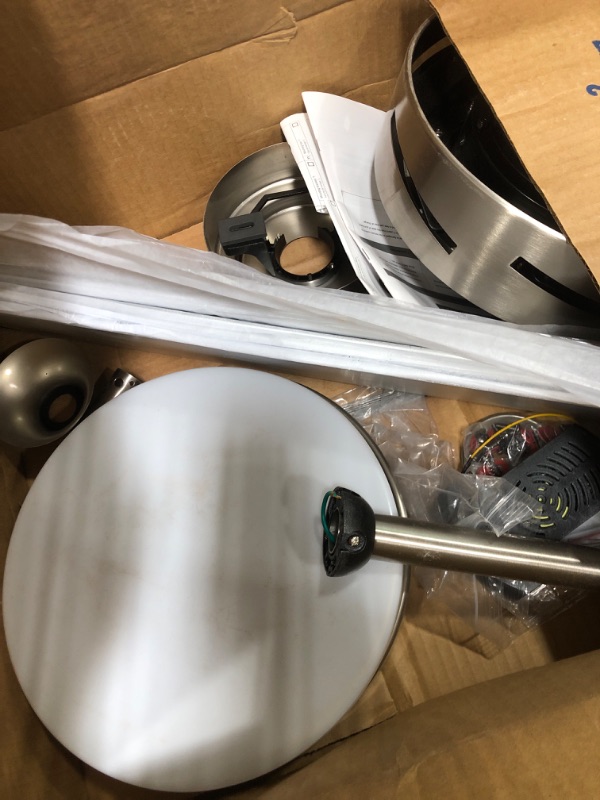 Photo 1 of ***PARTS ONLY***KOWNPY 62 Inch Silver Ceiling Fans with Lights and Remote Control-6 Speed Noiseless DC Motor, Modern Ceiling Fan in Matte Finish with Dimmable, Reversible, Indoor/Outdoor