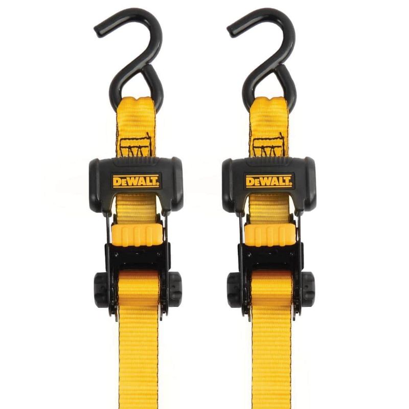 Photo 1 of 1.25 in. X 16 Ft. Ratchet Tie-Down Straps 3000 Lbs. Break Strength (2-Pack)
