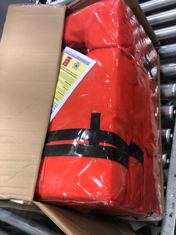 Photo 1 of ***SEE NOTES*** 
Absolute Outdoor Kent Clear Storage Bag with Type II Life Jackets, 4 Each (Adult, Orange)