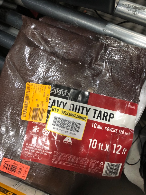 Photo 1 of 10 ft. x 12 ft. Brown and Silver Heavy Duty Tarp
