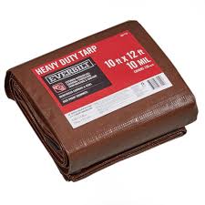 Photo 1 of 10 ft. x 12 ft. Brown and Silver Heavy Duty Tarp

