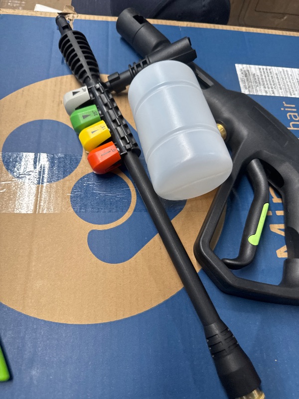 Photo 1 of (PARTS) (NOT FUNCTIONAL) (NO BOX OR BAG) 2025 New 5000PSI Electric Pressure Washer, Power Washer with 33FT Resistant Extension Hose, 4 Nozzles, Compatible with Extended Undercarriage Cleaners, Powerwashers for Home(Mustard Green)