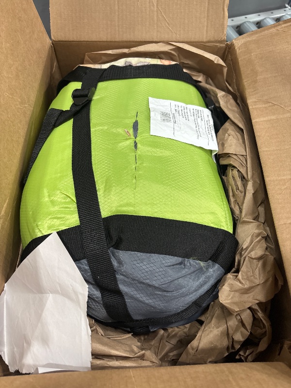 Photo 1 of ***(HEAVILY USED/ MINOR DAMAGE)***Stansport Stansport Trekker - 86 In X 34 In Mummy Sleeping Bag, Green/Gray