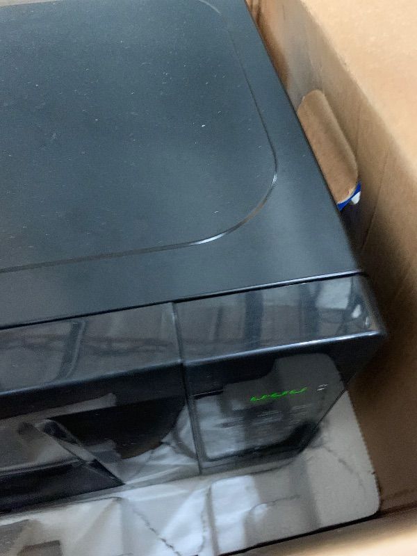 Photo 1 of (Used)(minor damage) COMFEE EM720CPL-PMB Countertop Microwave Oven with Sound On/Off, ECO Mode and Easy One-Touch Buttons, 0.7 Cu Ft, Black