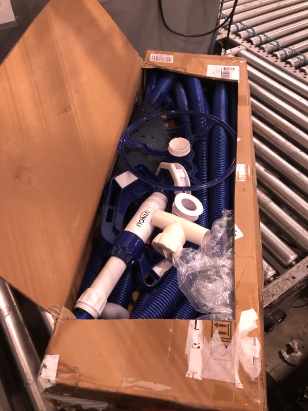 Photo 1 of (used)(dirty)(unknown if complete) VINGLI Pool Vacuum Cleaner Automatic Sweeper Swimming Pool Creepy Crawler Vacuum with 33FT Hoses (Navy Blue&White)
