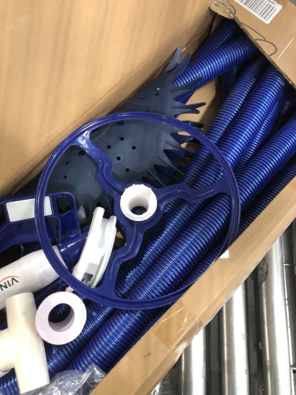 Photo 1 of (used)(dirty)(unknown if complete) VINGLI Pool Vacuum Cleaner Automatic Sweeper Swimming Pool Creepy Crawler Vacuum with 33FT Hoses (Navy Blue&White)