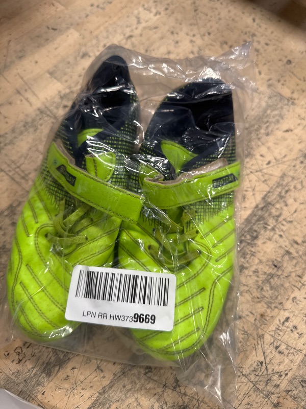 Photo 1 of *UNKNOWN SIZE*BUWTDAY Kids Soccer Cleats Boys Girls Athletic Outdoor Firm Ground Youth Football Shoes(Little Kid/Big Kid) Lime Green