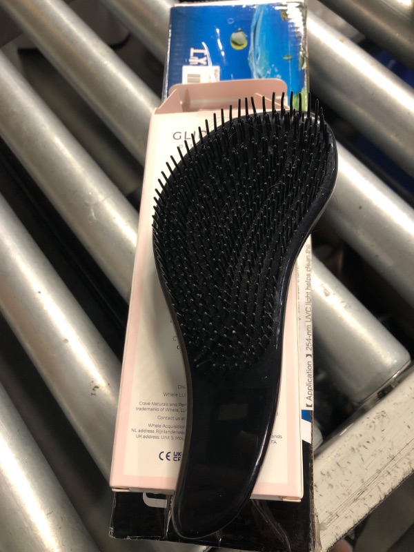 Photo 1 of ***(color is black)***Crave Naturals Glide Thru Hair Brush - Detangler Brush for Curly, Straight, Wet or Dry Hair - Gentle Detangling Brusheses for Adults, Kids, Toddlers - Hair Accessories for Women, 7.5"x3" - Coral