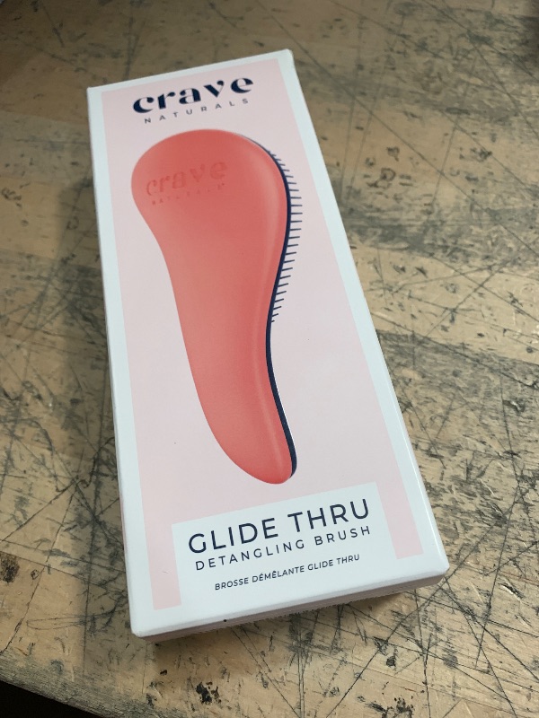 Photo 1 of ***(color is black)***Crave Naturals Glide Thru Hair Brush - Detangler Brush for Curly, Straight, Wet or Dry Hair - Gentle Detangling Brusheses for Adults, Kids, Toddlers - Hair Accessories for Women, 7.5"x3" - Coral