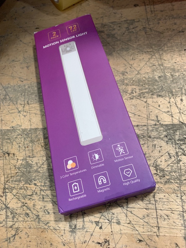 Photo 1 of ***(PARTS ONLY/ NON FUNCTIONAL)***Under Cabinet Lighting,72 LED 2200mAh Rechargeable Motion Sensor Light Indoor, 3 Color Temps 5 Brightness Dimmable Magnetic Wireless Closet Lights, Counter Lights for Kitchen, Wardrobe, Stairs,2 Pack