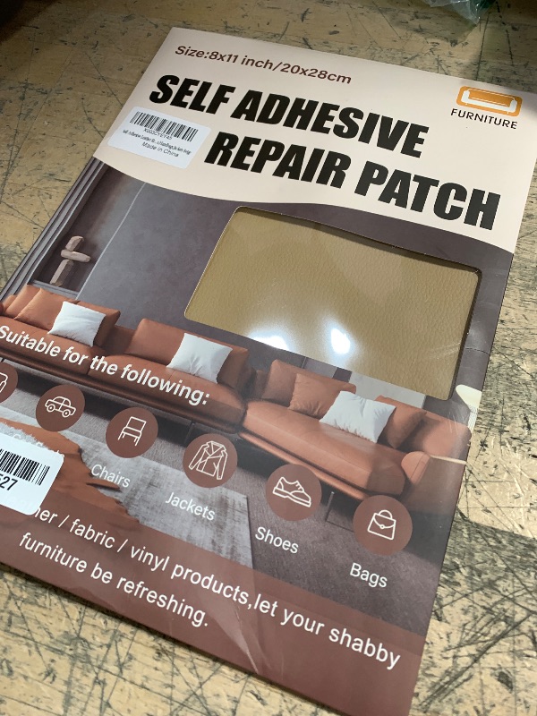 Photo 1 of Cahomo Self-Adhesive Leather Repair Patches,8x11 inch Leather Repair Tape for Couches,Vinyl Leather Repair Kit for Furniture,Drivers Car Seats,Handbags,Jackets Beige